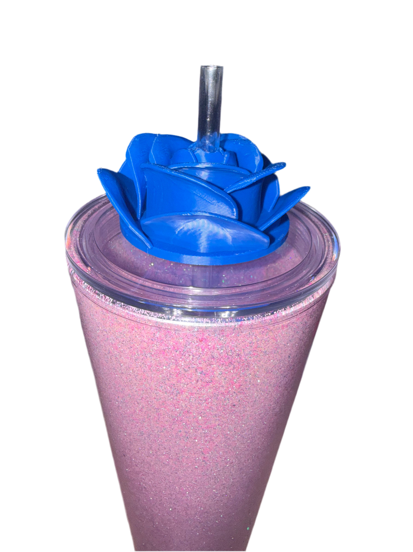Dodger Blue Rose 3D Lid Topper (24oz only)