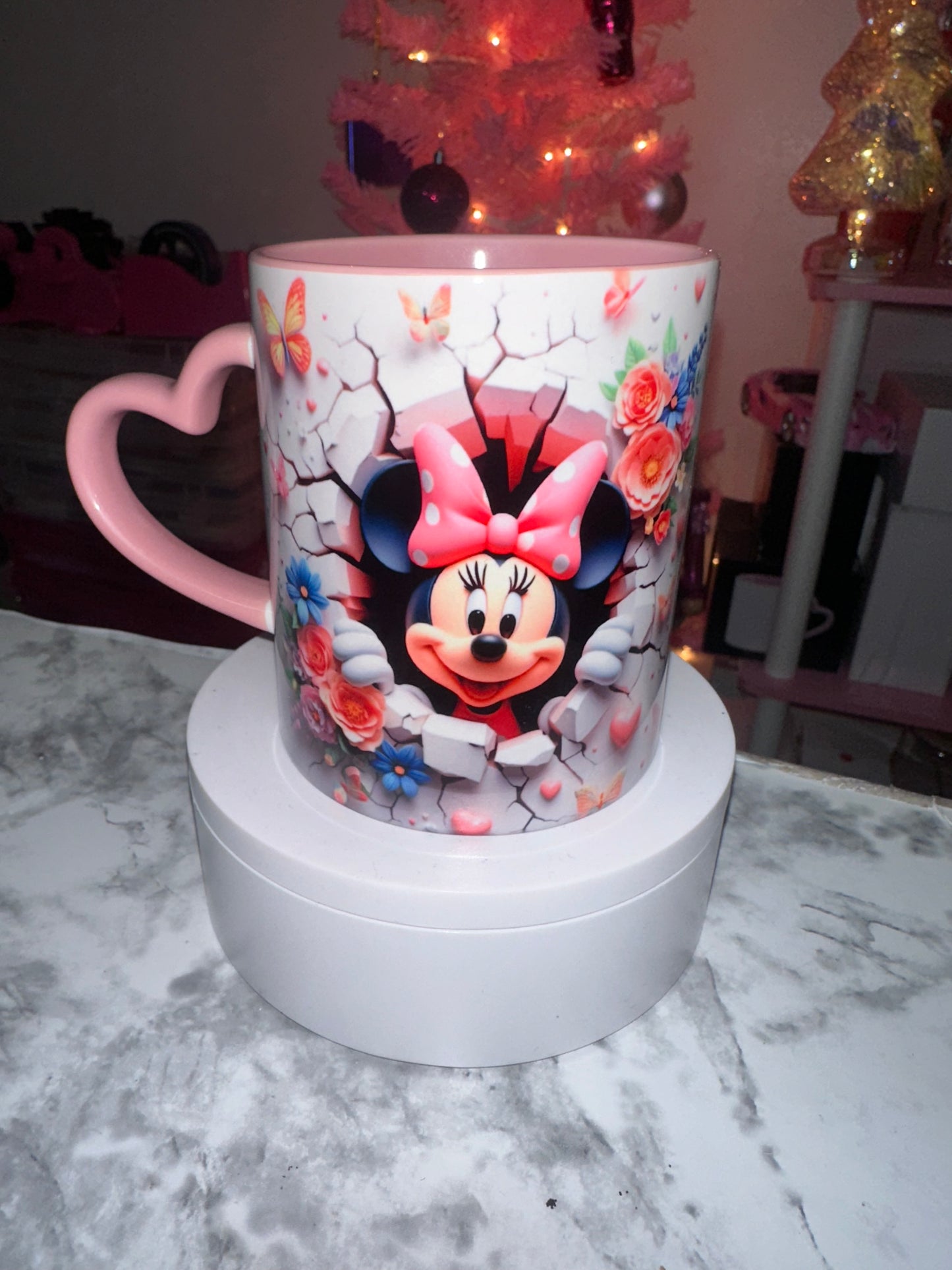 Pink Mouse Heart Mug