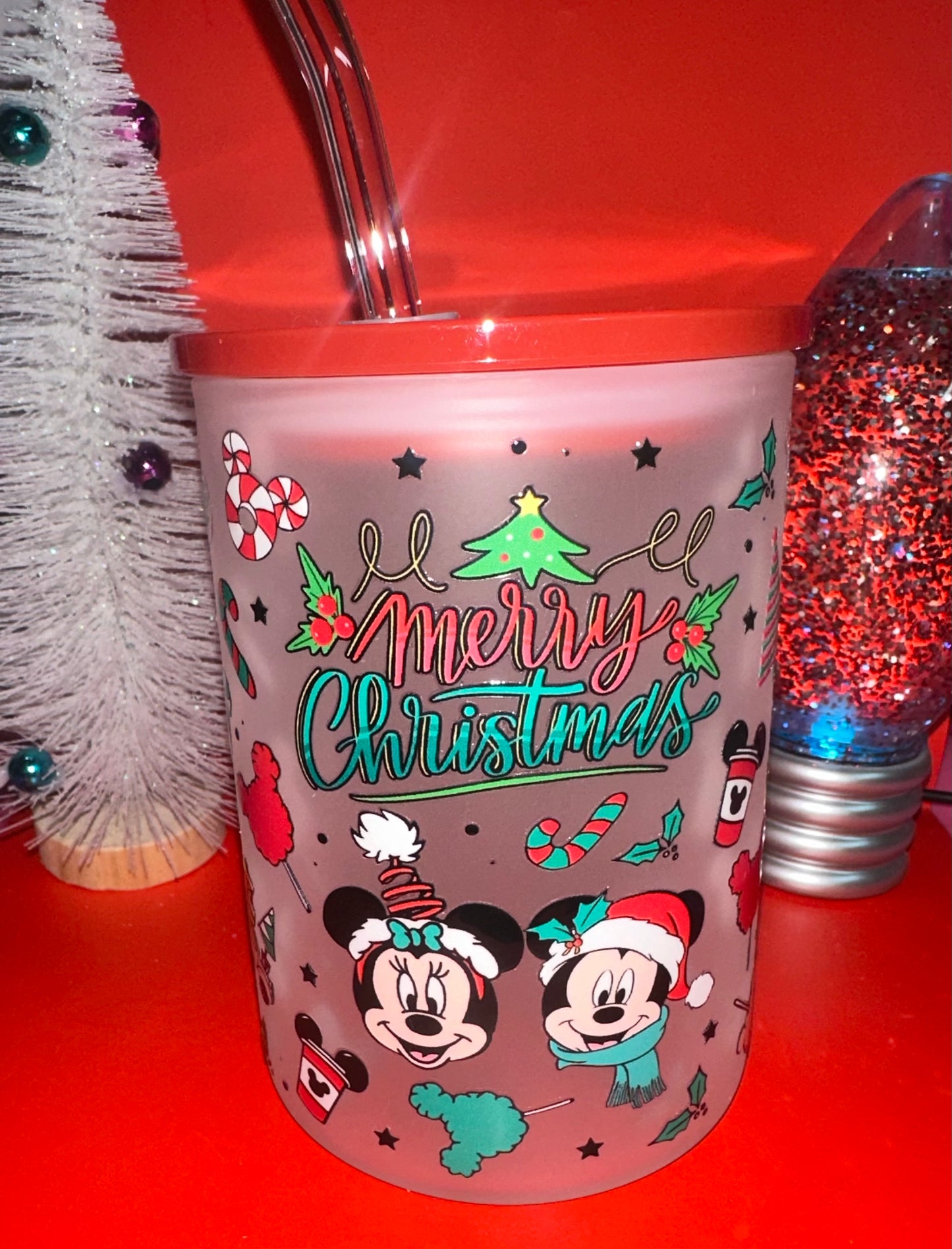 Christmas Frosted Glass Mug