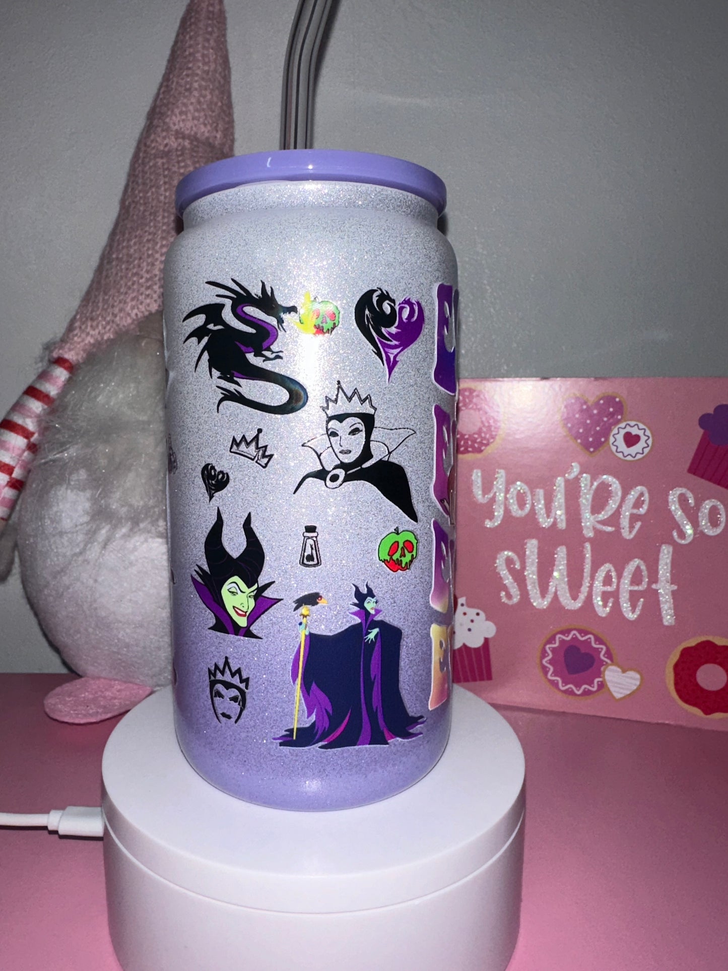 Queen Purple Shimmer Glass Tumbler
