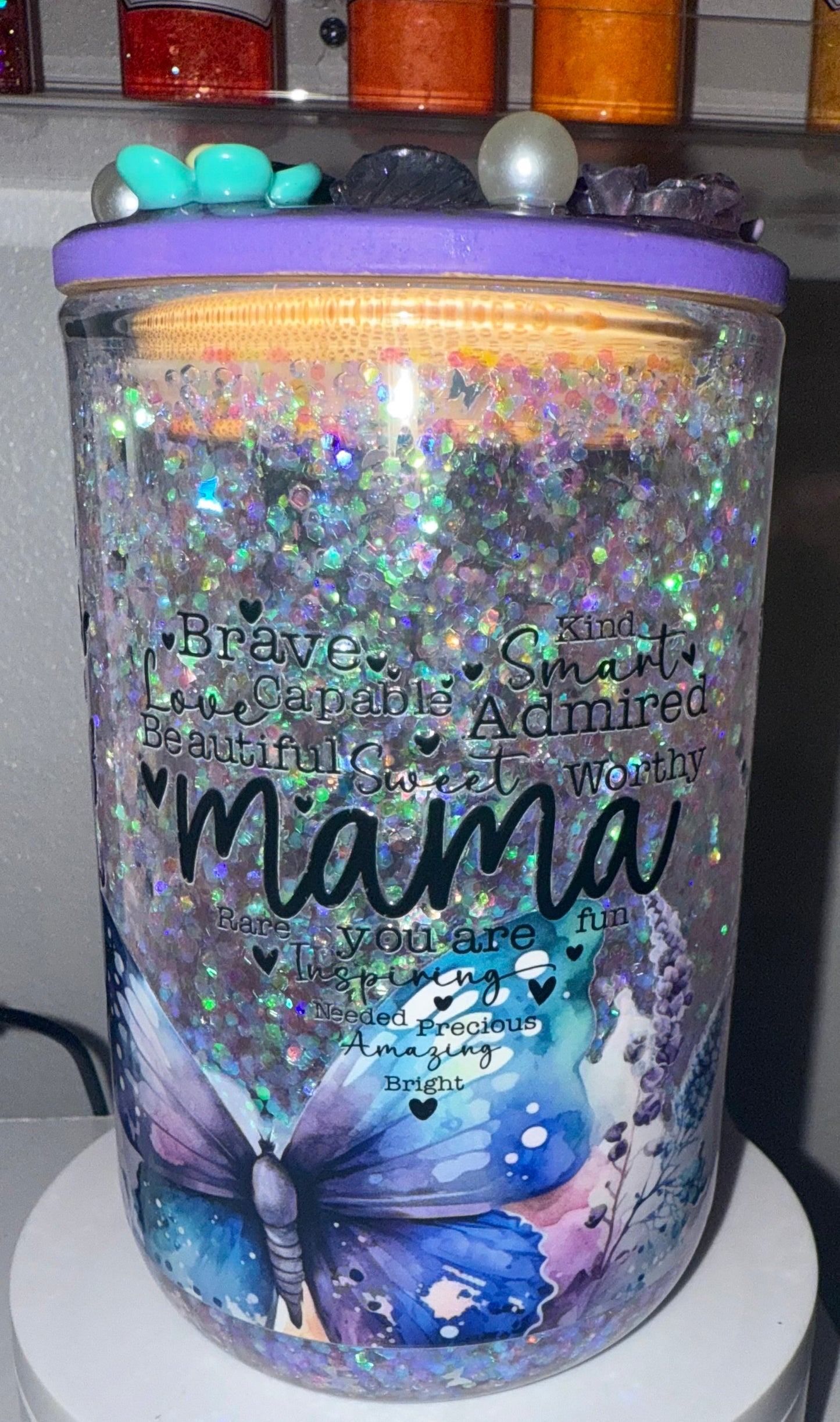 Mama/Butterflies Mug Snow Globe