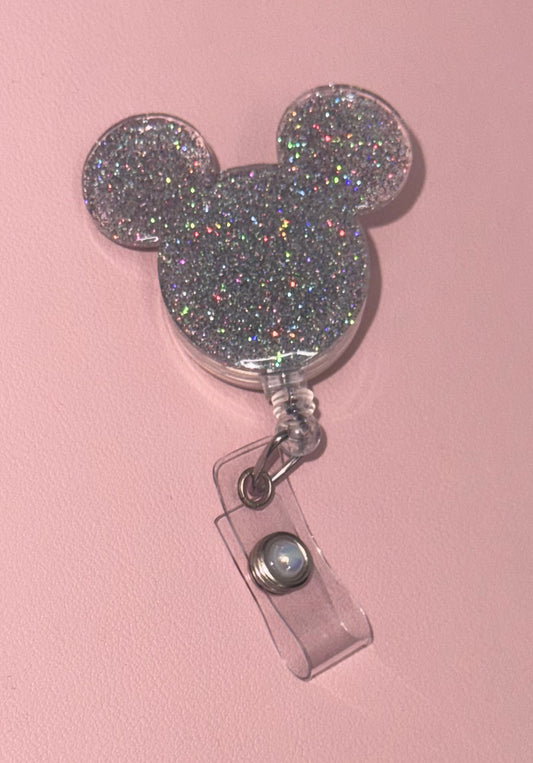 Mouse Glitter Badge Reel