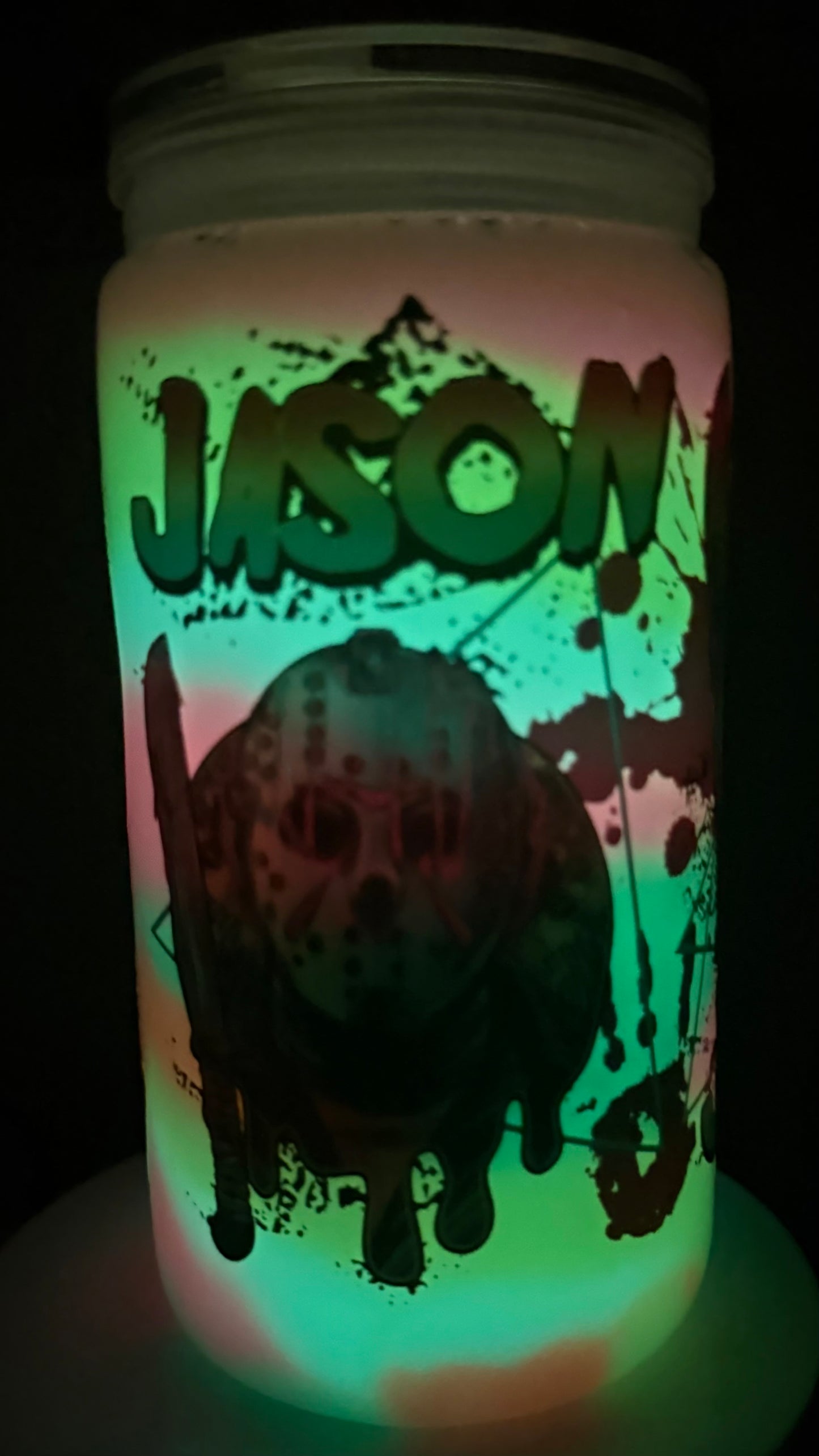 Jason glow in the dark paint snow globe