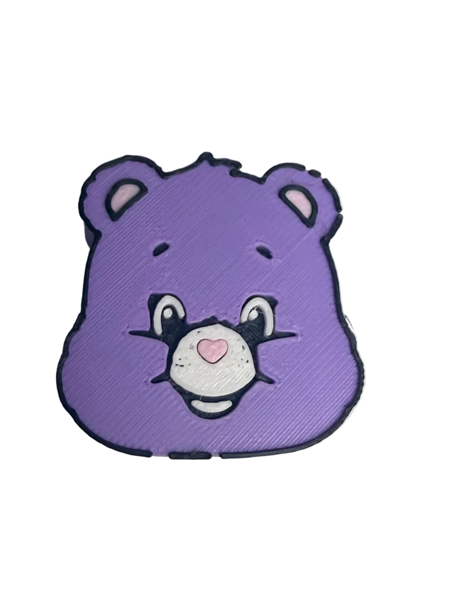 Purple Care Bear 3D Straw Topper
