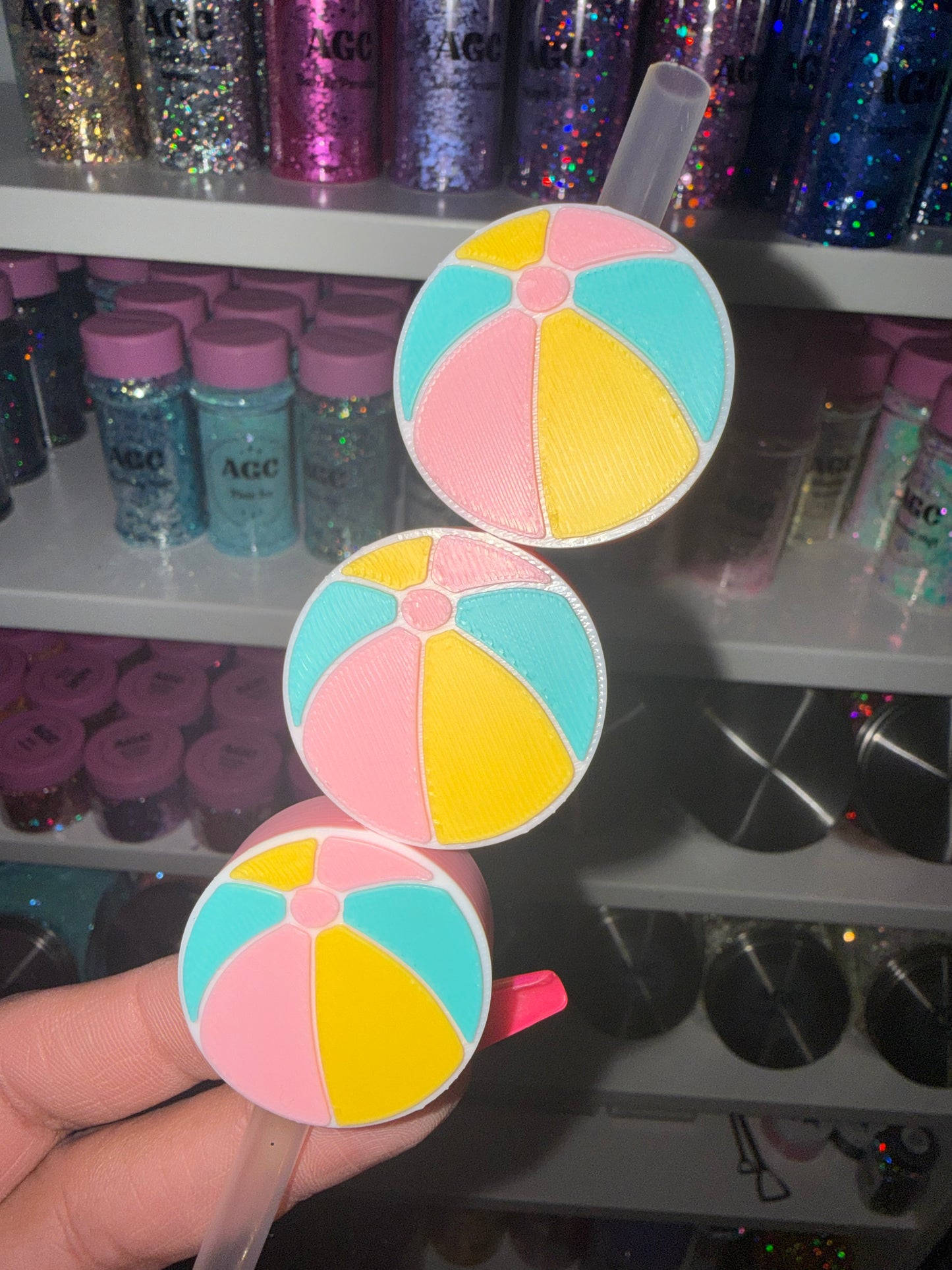 Beach Ball Straw Topper