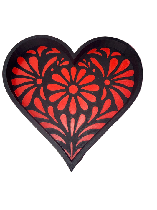 Talavera Heart Trinket Tray - Large