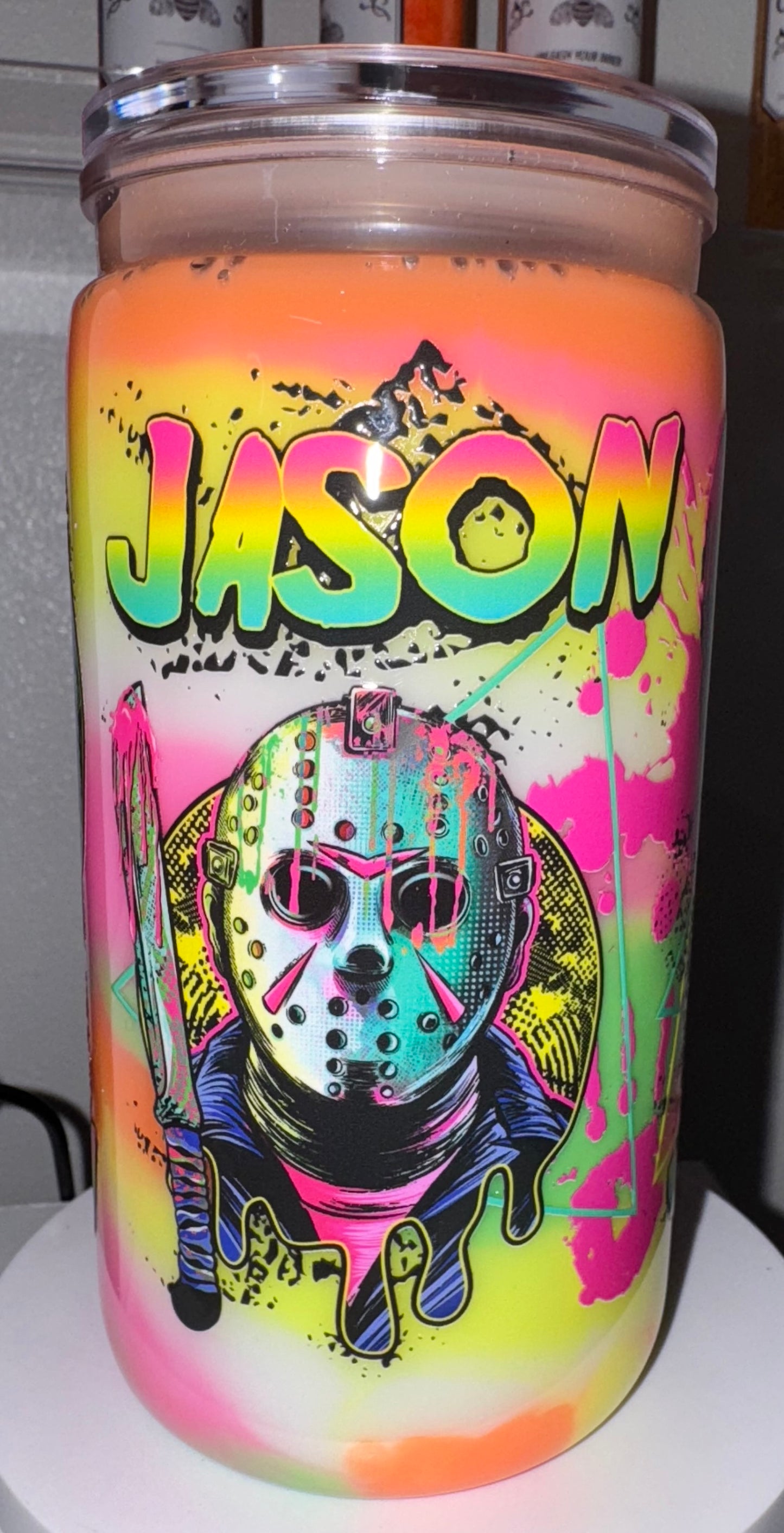 Jason glow in the dark paint snow globe