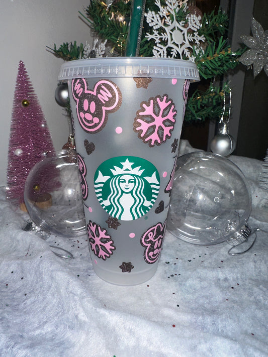 Pink Christmas Cold Cup