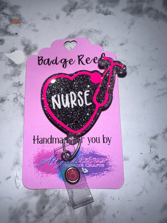 Pink Nurse Badge Reel