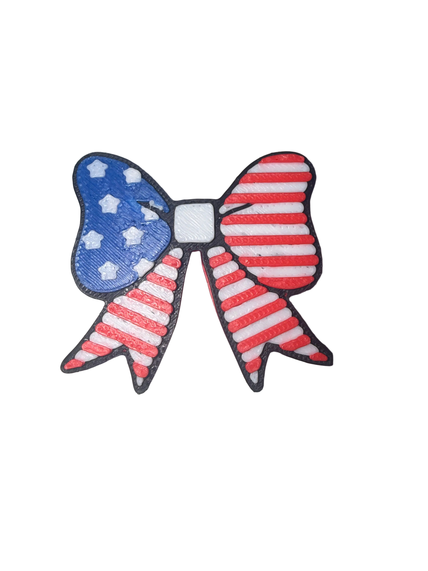 4th of July Bow 3D Straw Topper