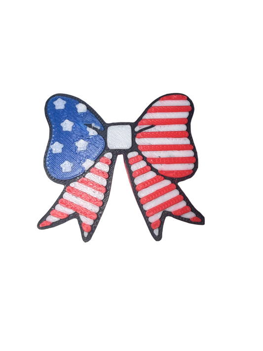 4th of July Bow 3D Straw Topper