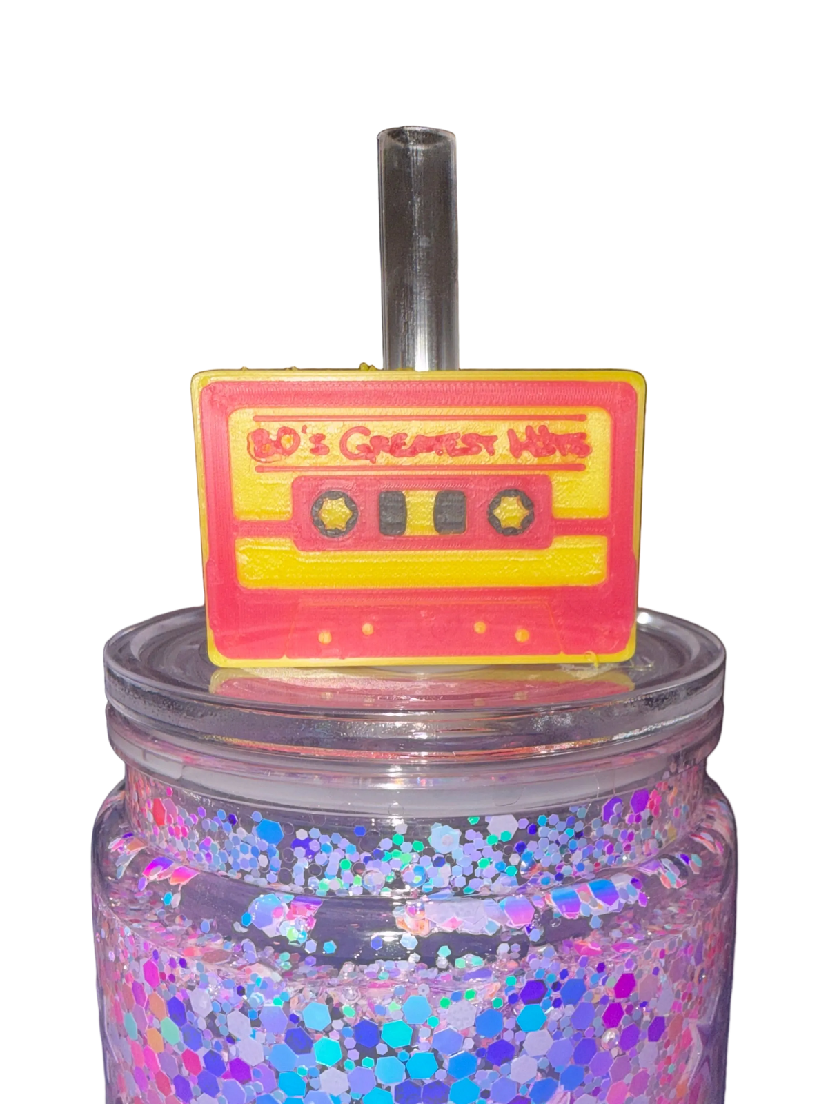 Cassette 3D Straw Topper