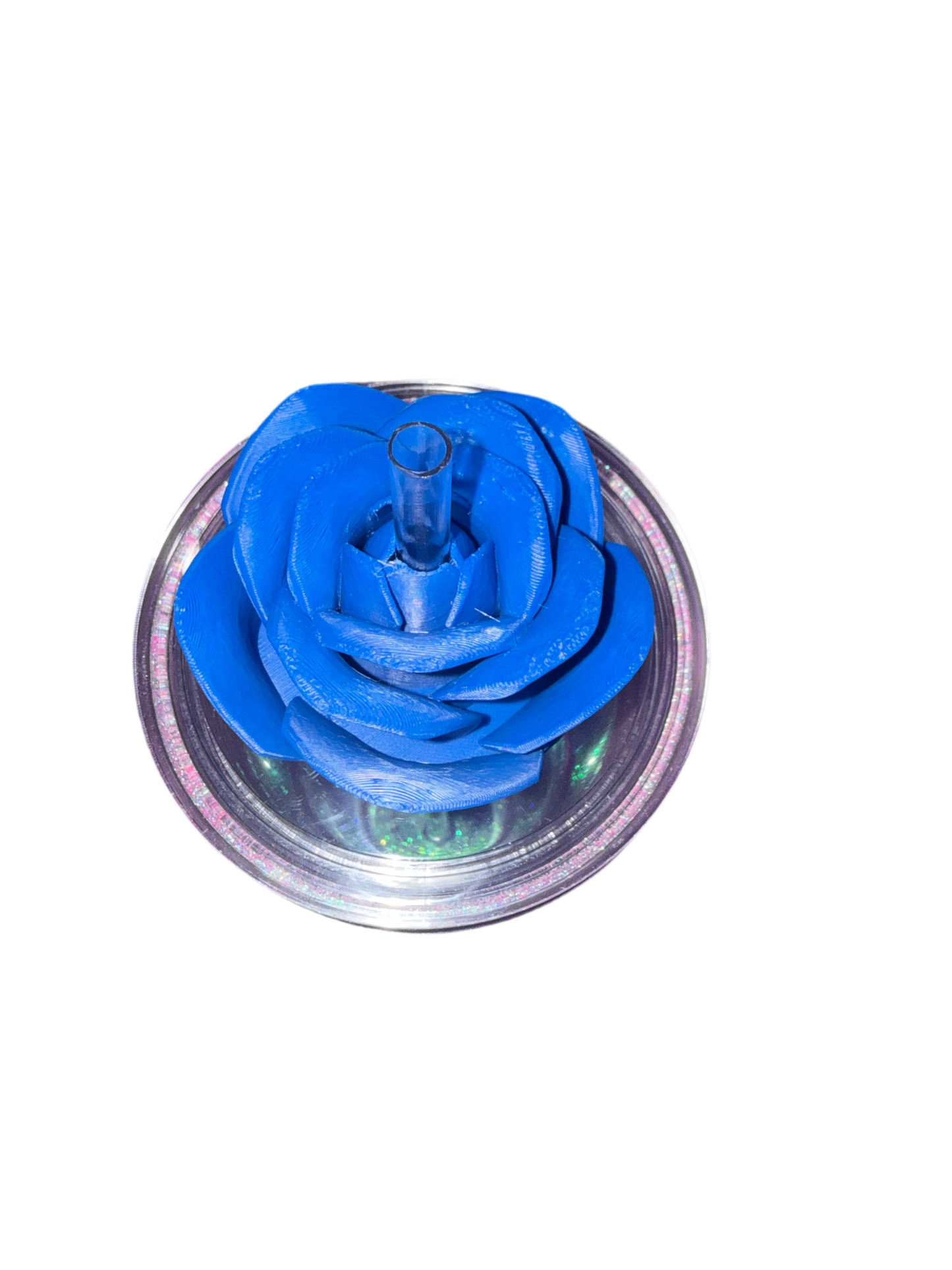 Dodger Blue Rose 3D Lid Topper (24oz only)