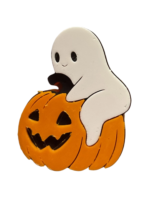 Pumpkin Ghostie 3D Straw Topper