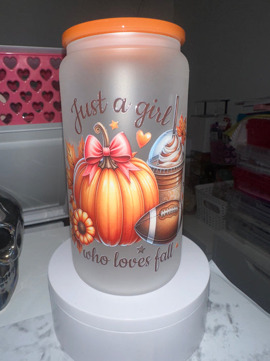 Fall Frosted Glass Tumbler