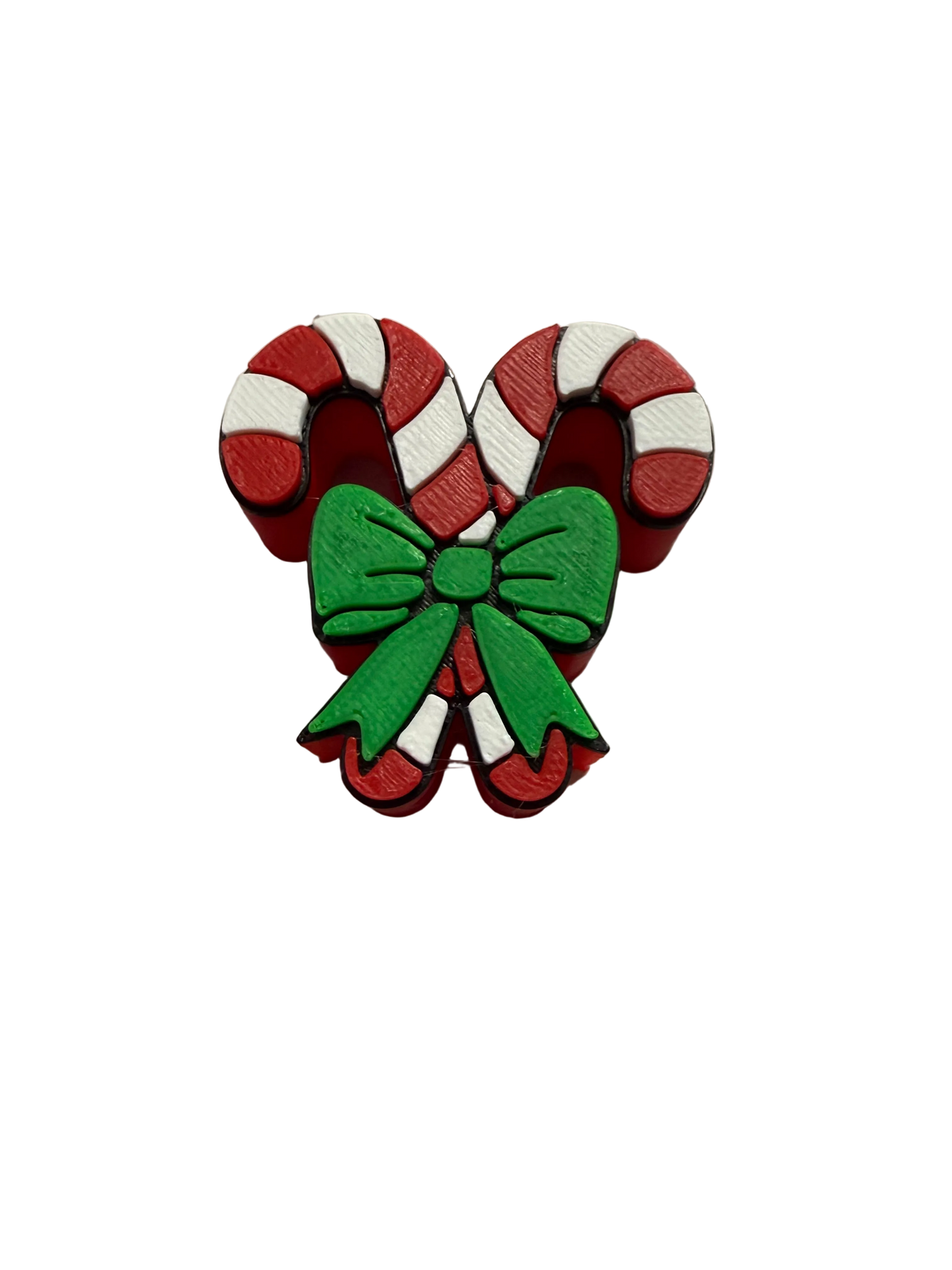 Red Candy Canes 3D Straw Topper