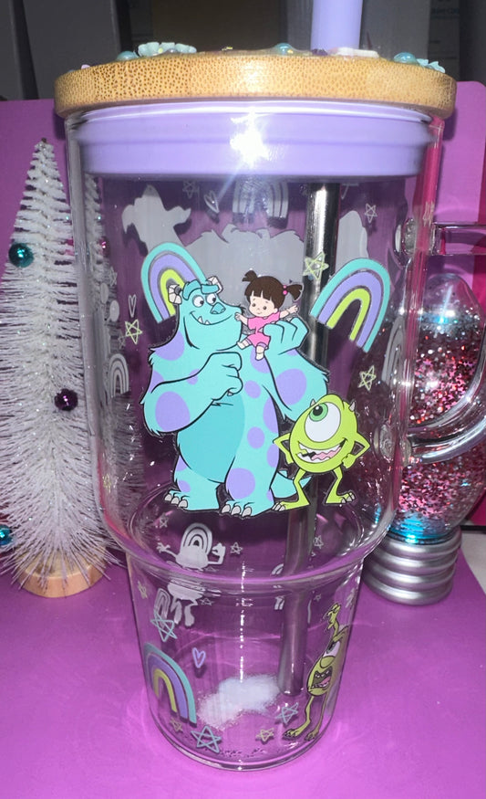 Purple Monster Glass Tumbler
