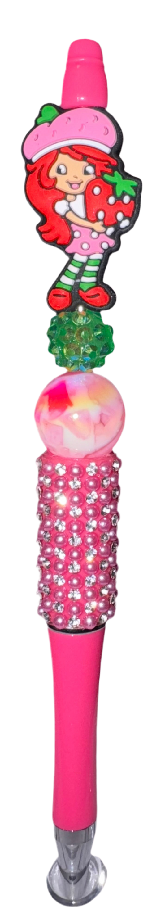 Strawberry Pink Bling Beaded Pen