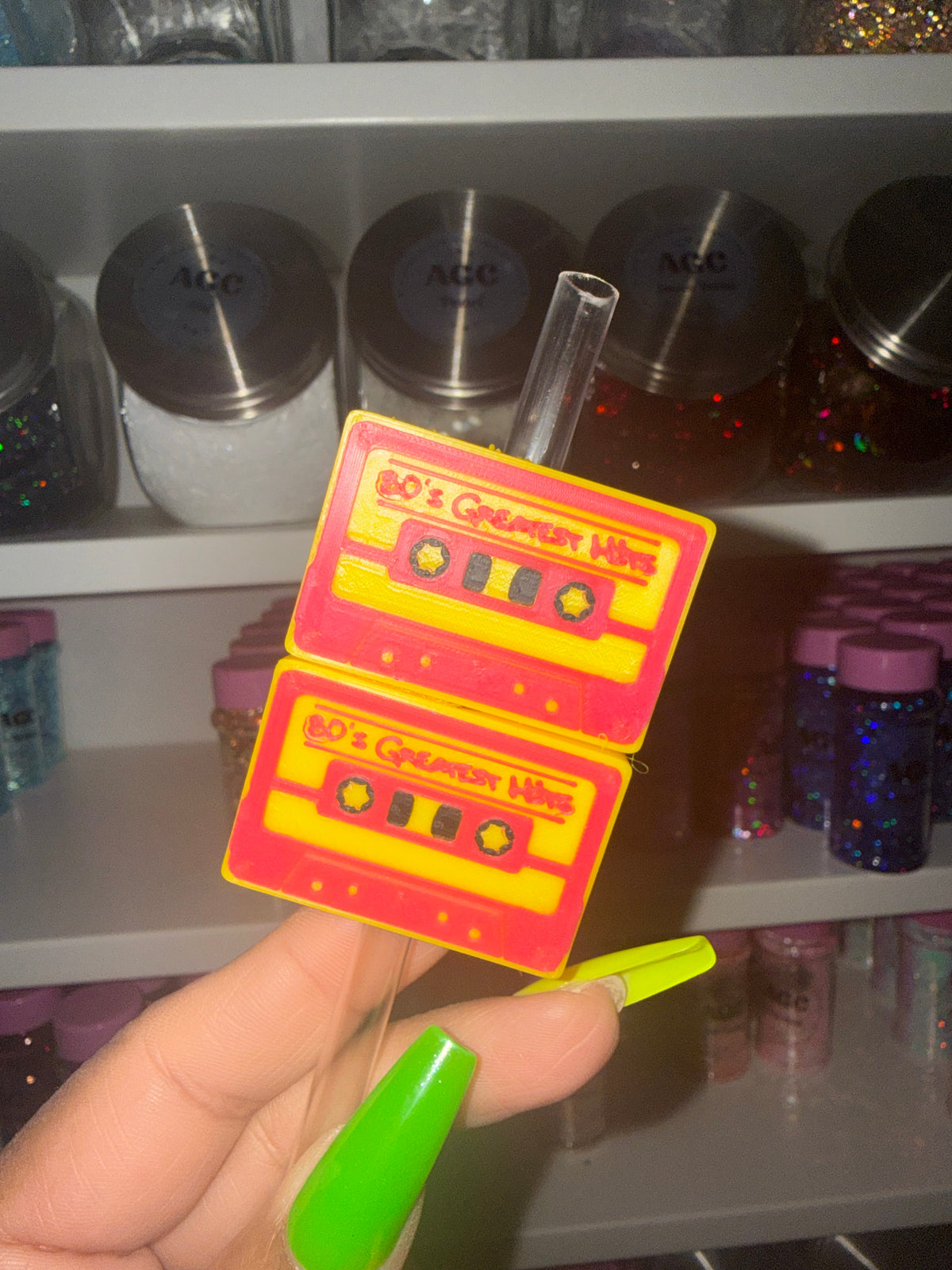 Cassette 3D Straw Topper