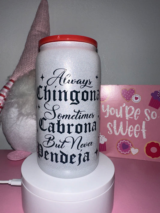Silver Shimmer Glass Tumbler