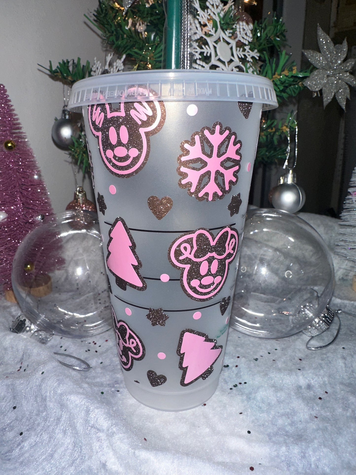 Pink Christmas Cold Cup