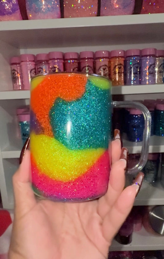 Rainbow Glitter Snow Globe Mug