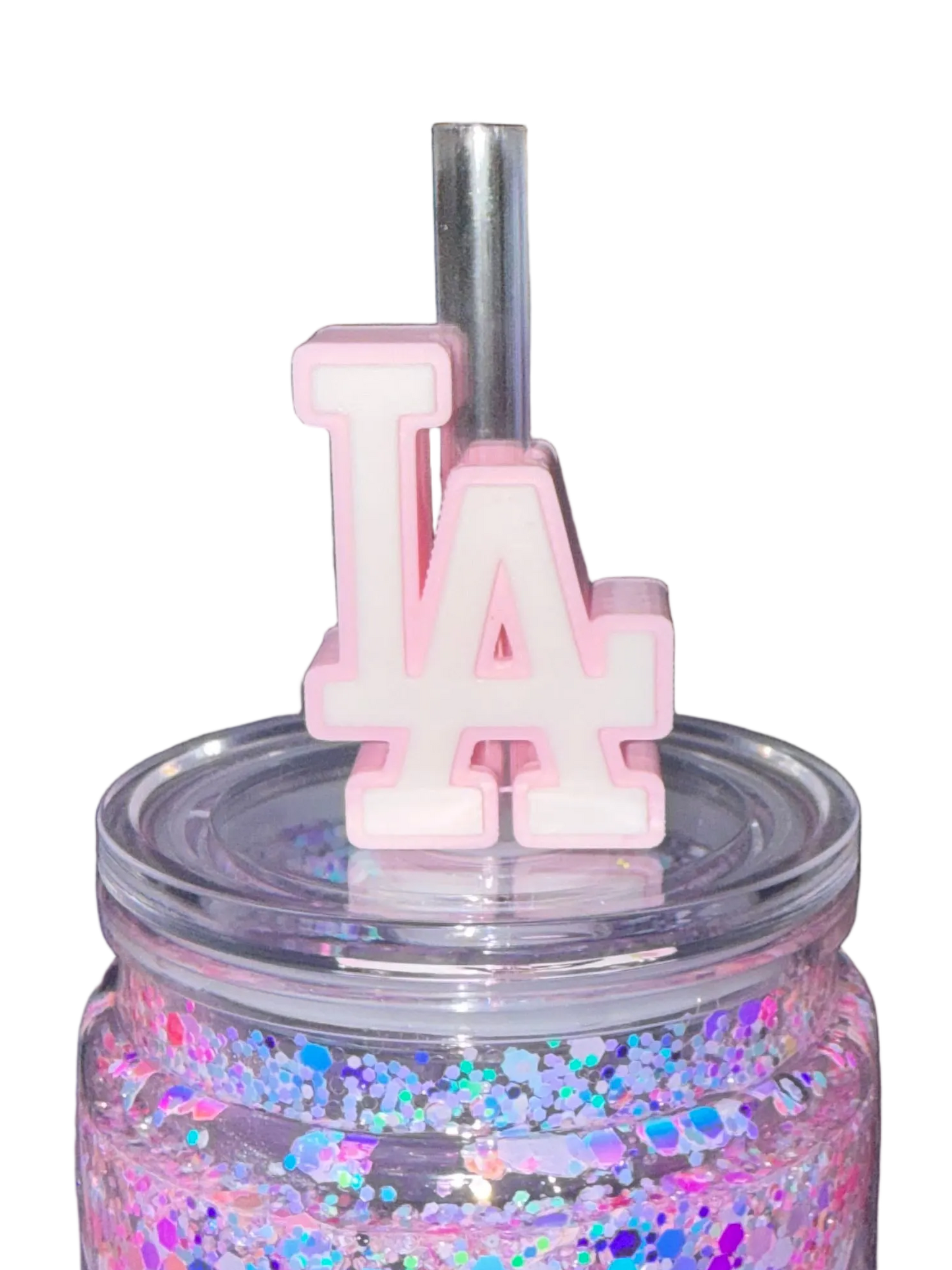 Pink LA 3D Straw Topper