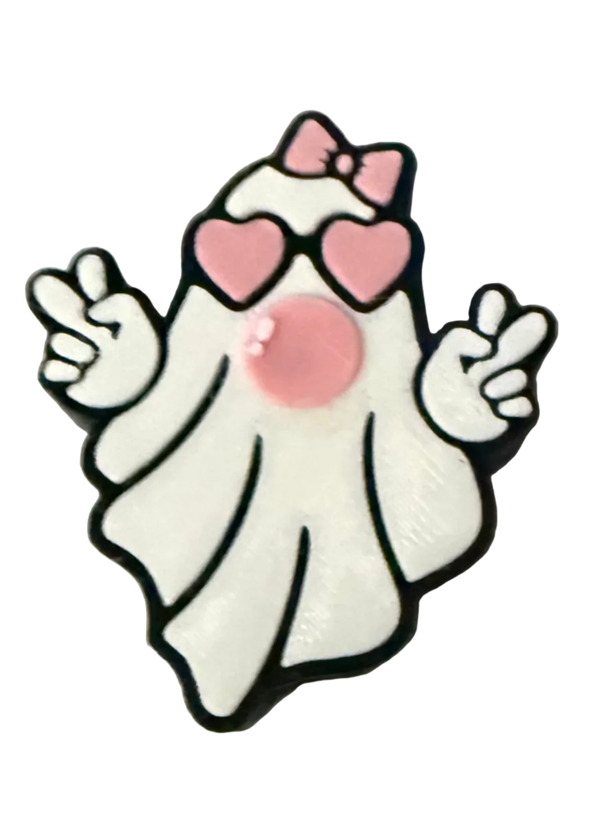 Black Bubblegum Ghostie 3D Straw Topper