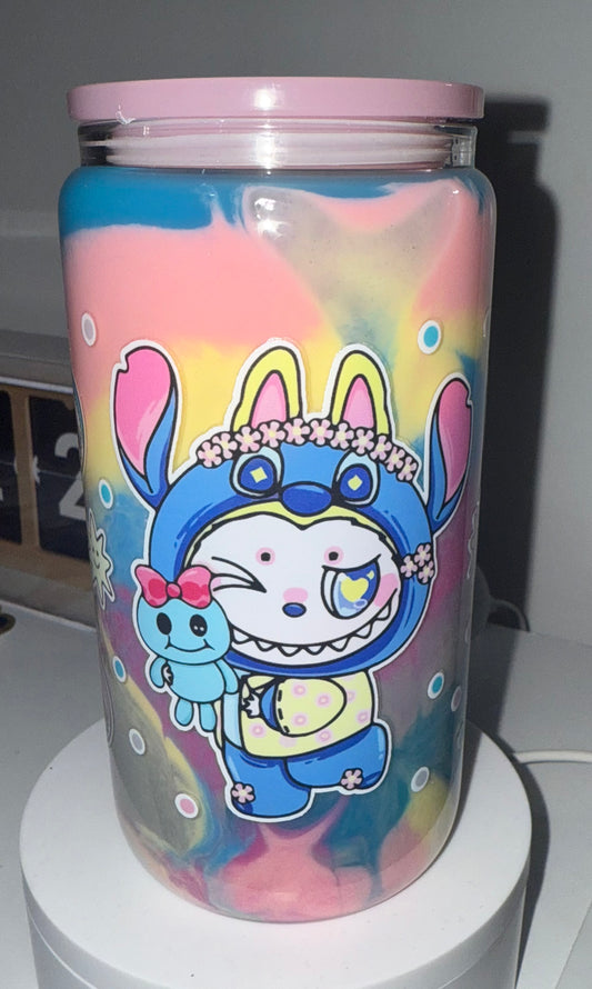 Labubu Blue Alien Snow Globe