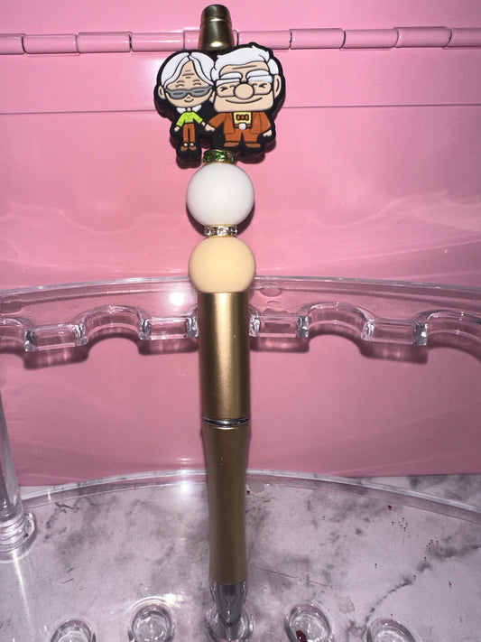 Gold Couple Beaded Pen