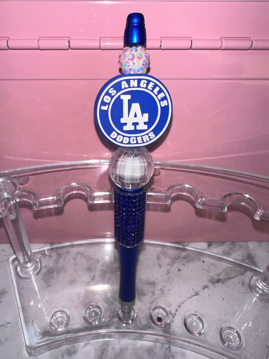 Blue Bling Beaded Pen