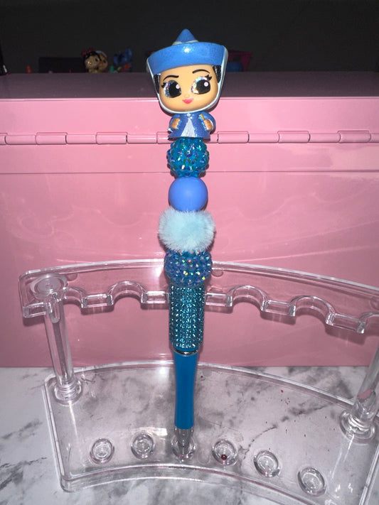 Blue Fairy Beaded Pen