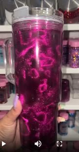 Chrome Cat Eye Snow Globe Tumbler