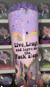 Live Laugh and Leave Me the F Alone Lava Drip Tumbler