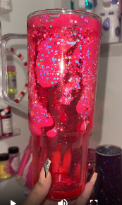 Pink on Pink Lava Drip Tumbler