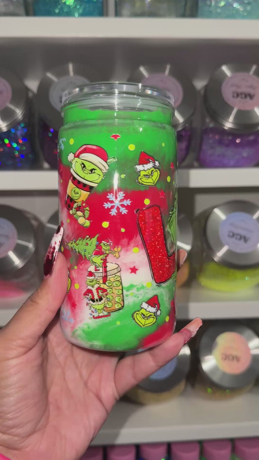 Grinch Christmas Paint Tumbler
