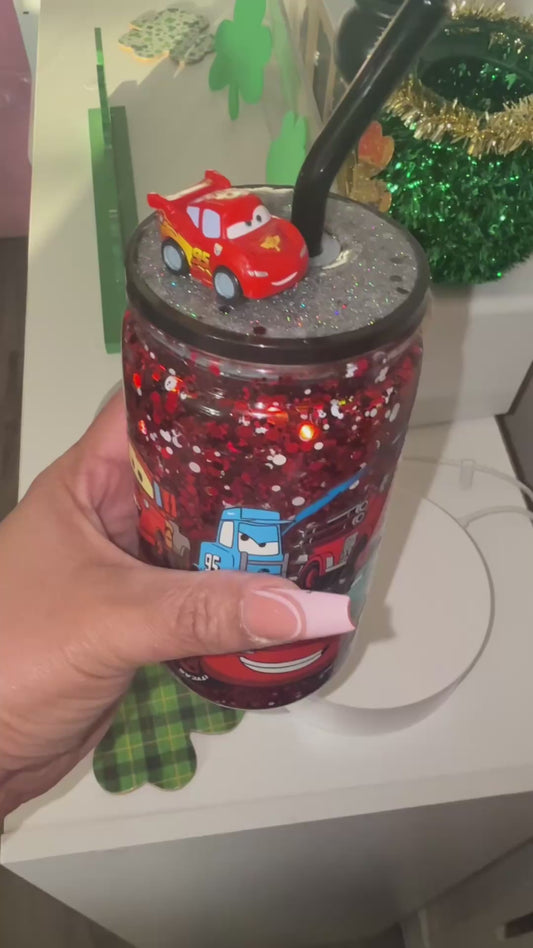 Red Car Snow Globe Tumbler