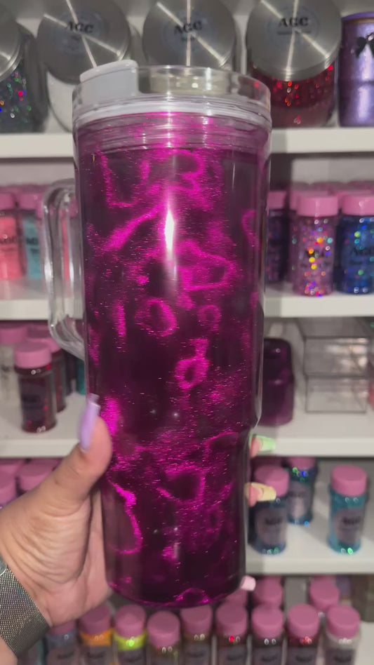 Chrome Cat Eye Snow Globe Tumbler