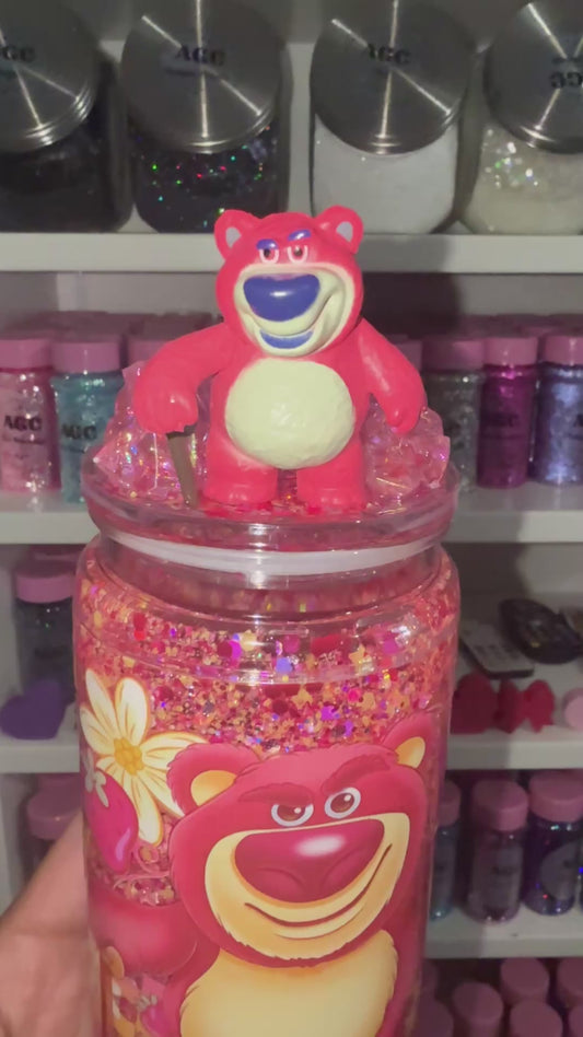 Lotso Bear Snow Globe Tumbler with Handle
