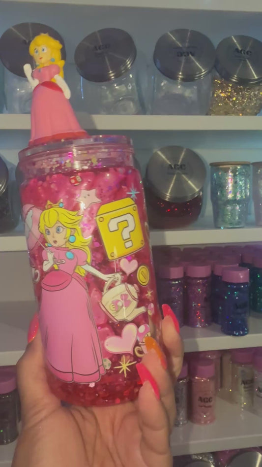 Princess Peach Lava Drip Snow Globe