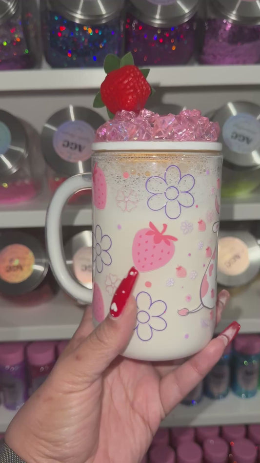 Pink Cow Mug Snow Globe