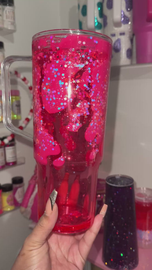 Pink on Pink Lava Drip Tumbler
