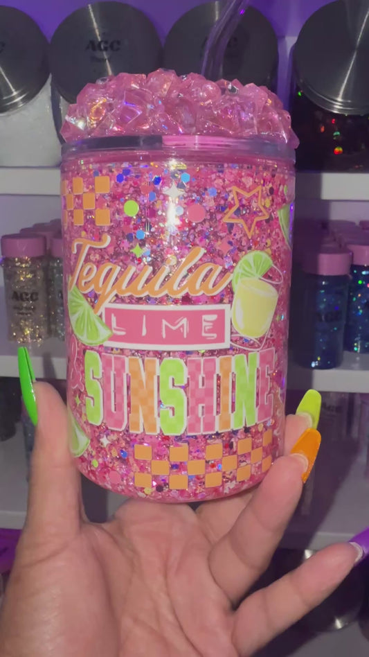 Tequila Lime Sunshine Mug Snow Globe Tumbler